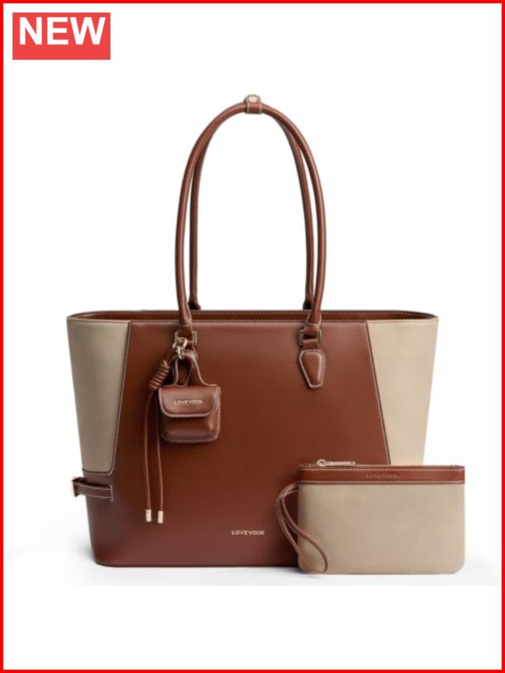 Nylon Laptop Tote Bag Fits 15.6 Inch with Earbud Case & Clutch Work Travel